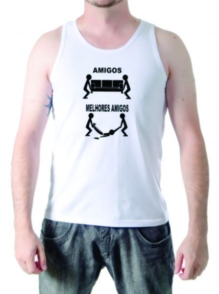 Camiseta regata masculina branca
